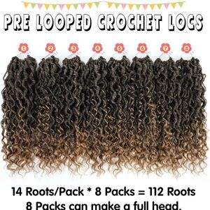Fulcrum Goddess Locs Crochet Hair 12 Inch, 8 Packs New Faux Locs Crochet Hair